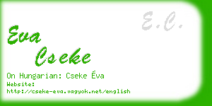 eva cseke business card