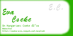 eva cseke business card